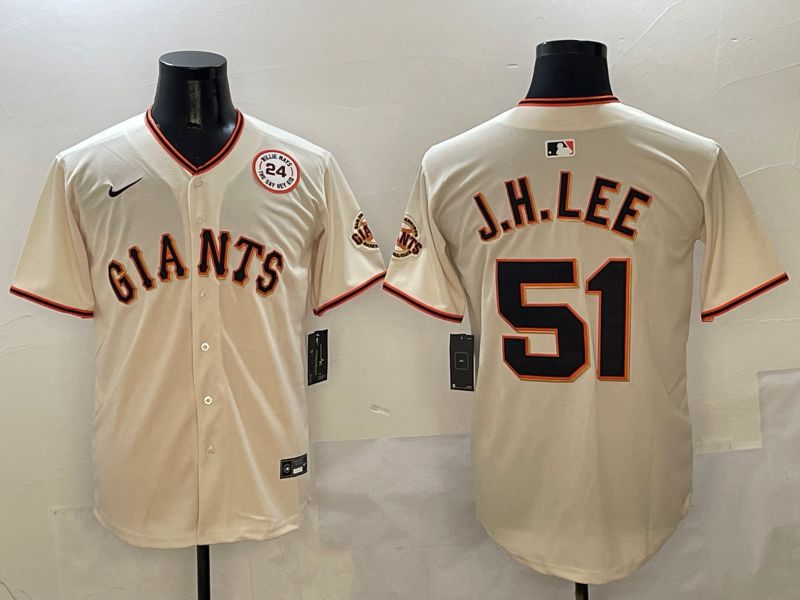 Men San Francisco Giants #51 J.H.Lee Cream Game Nike 2025 MLB Jersey style 5